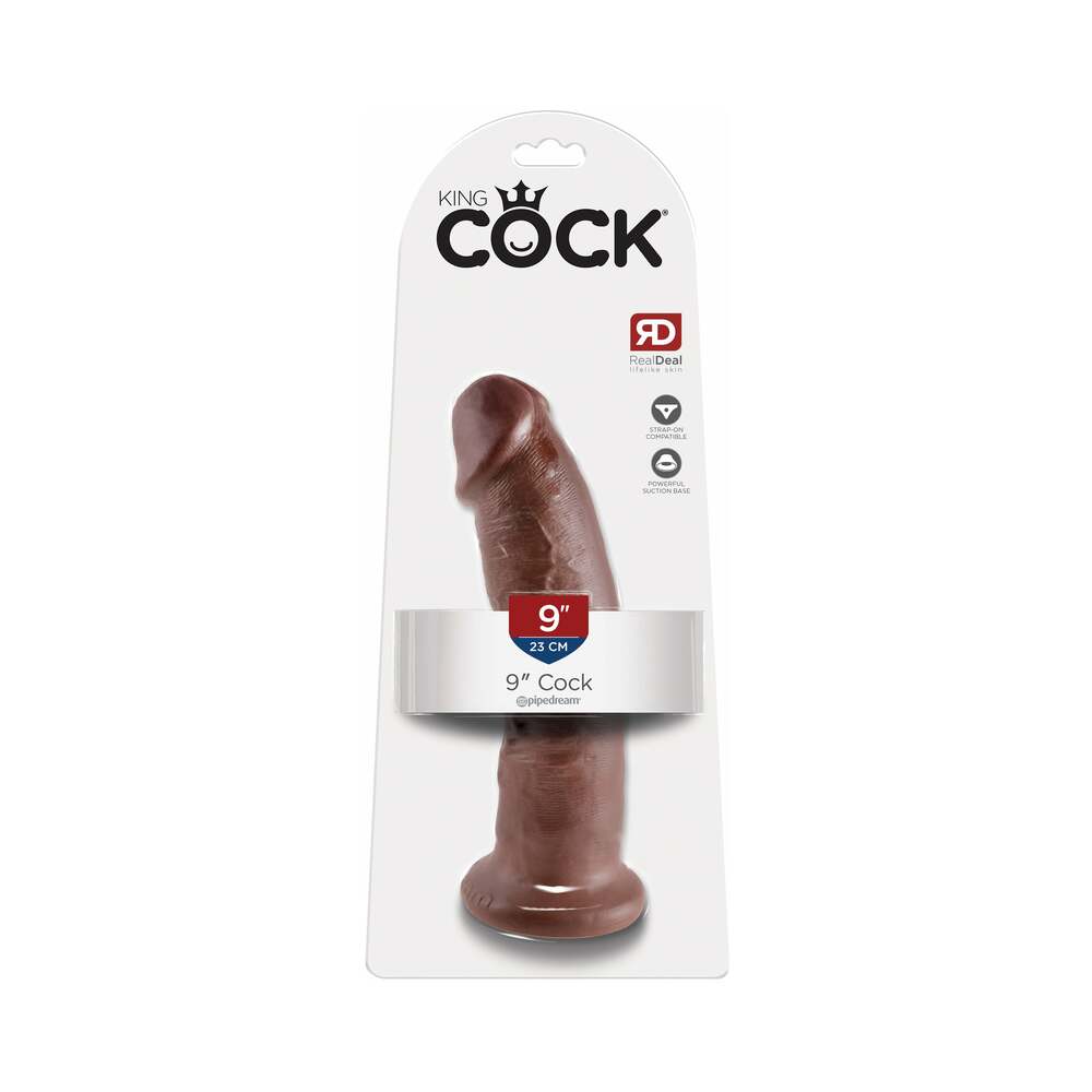 King Cock 9 in. Cock Realistic Dildo With Suction Cup Brown-0