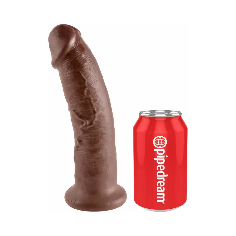 King Cock 9 in. Cock Realistic Dildo With Suction Cup Brown-4