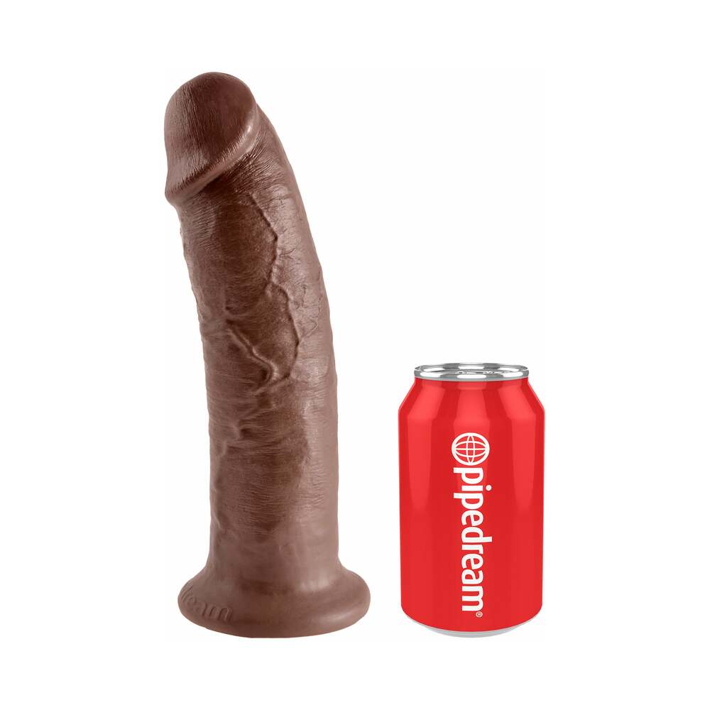 King Cock 10 in. Cock Realistic Dildo With Suction Cup Brown-4