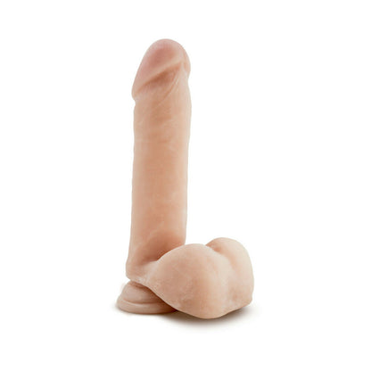 Au Naturel 8 in. Posable Dual Density Dildo with Balls Beige-1