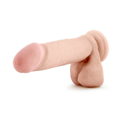Au Naturel 8 in. Posable Dual Density Dildo with Balls Beige-3
