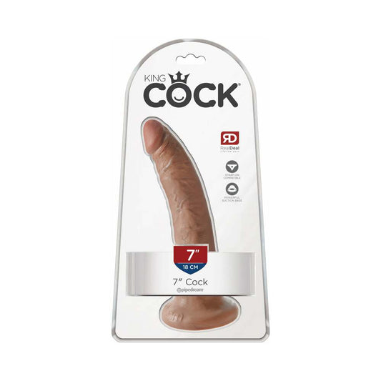King Cock 7 in. Cock Realistic Dildo With Suction Cup Tan-0