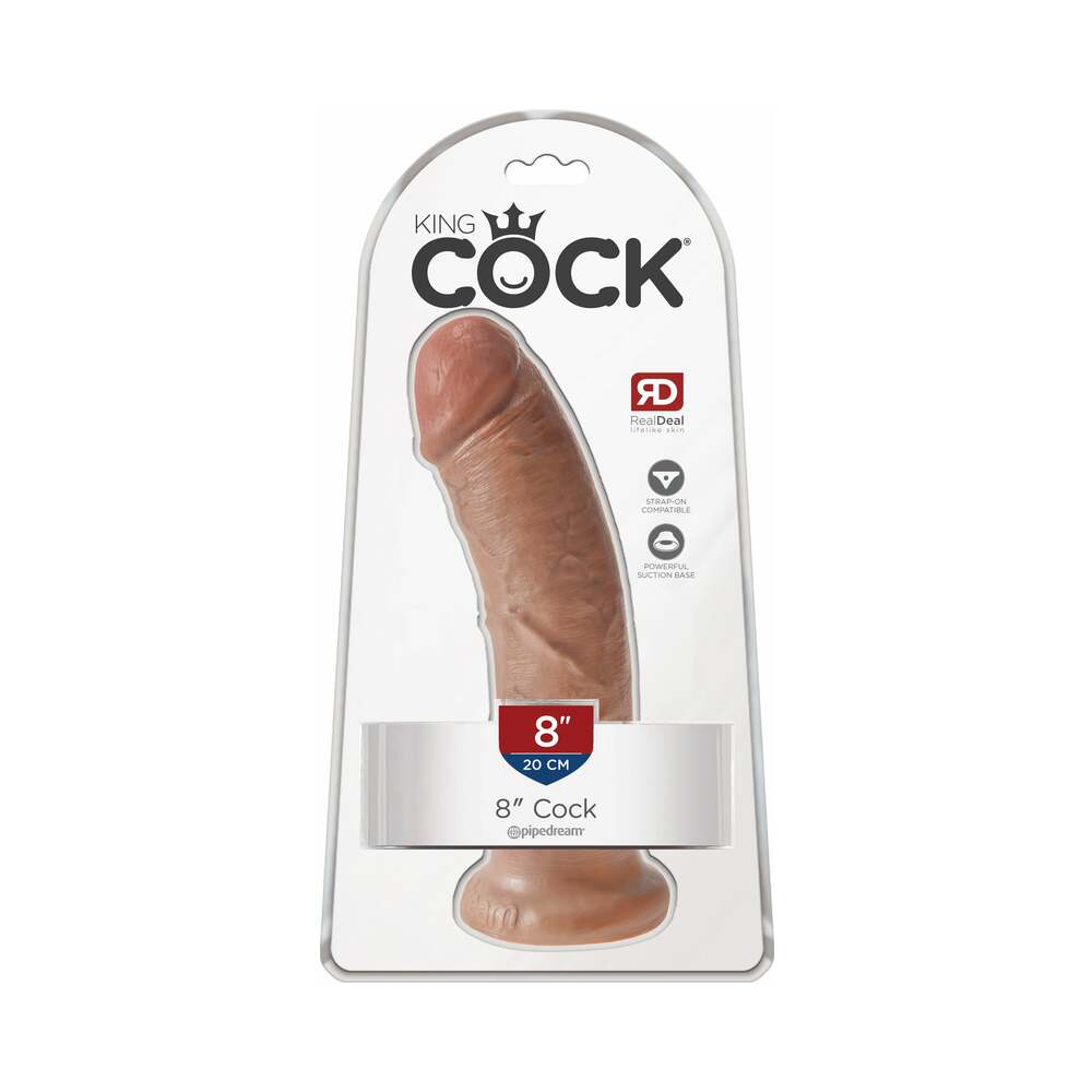 King Cock 8 in. Cock Realistic Dildo With Suction Cup Tan-0