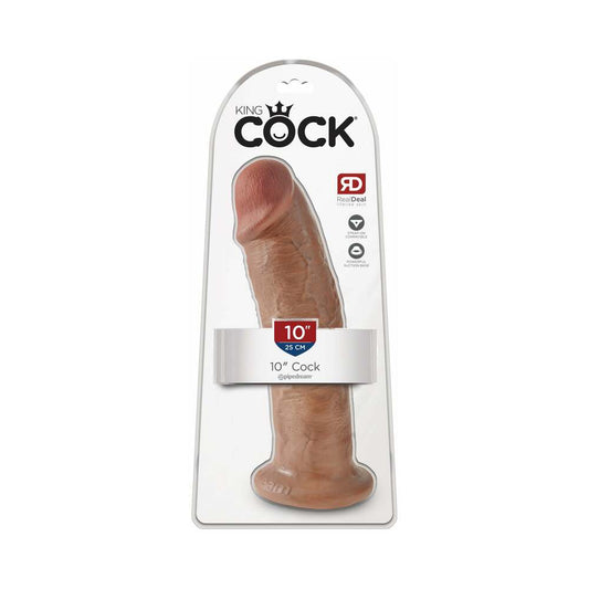 King Cock 10 in. Cock Realistic Dildo With Suction Cup Tan-0