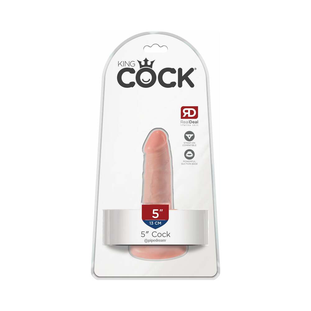 King Cock 5 in. Cock Realistic Dildo With Suction Cup Beige-0
