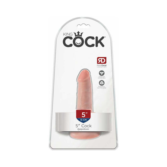 King Cock 5 in. Cock Realistic Dildo With Suction Cup Beige-0
