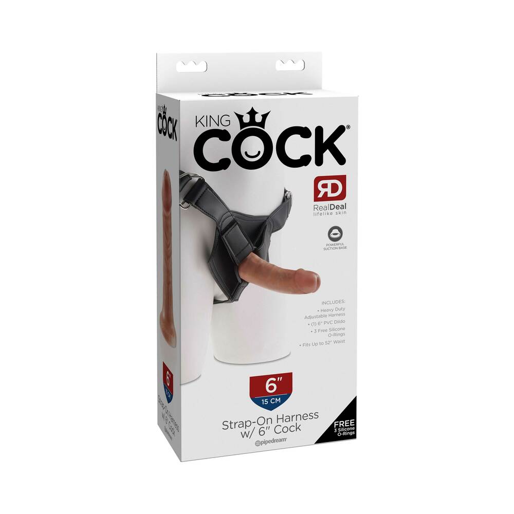King Cock Strap-on Harness With 6 in. Cock Tan-0