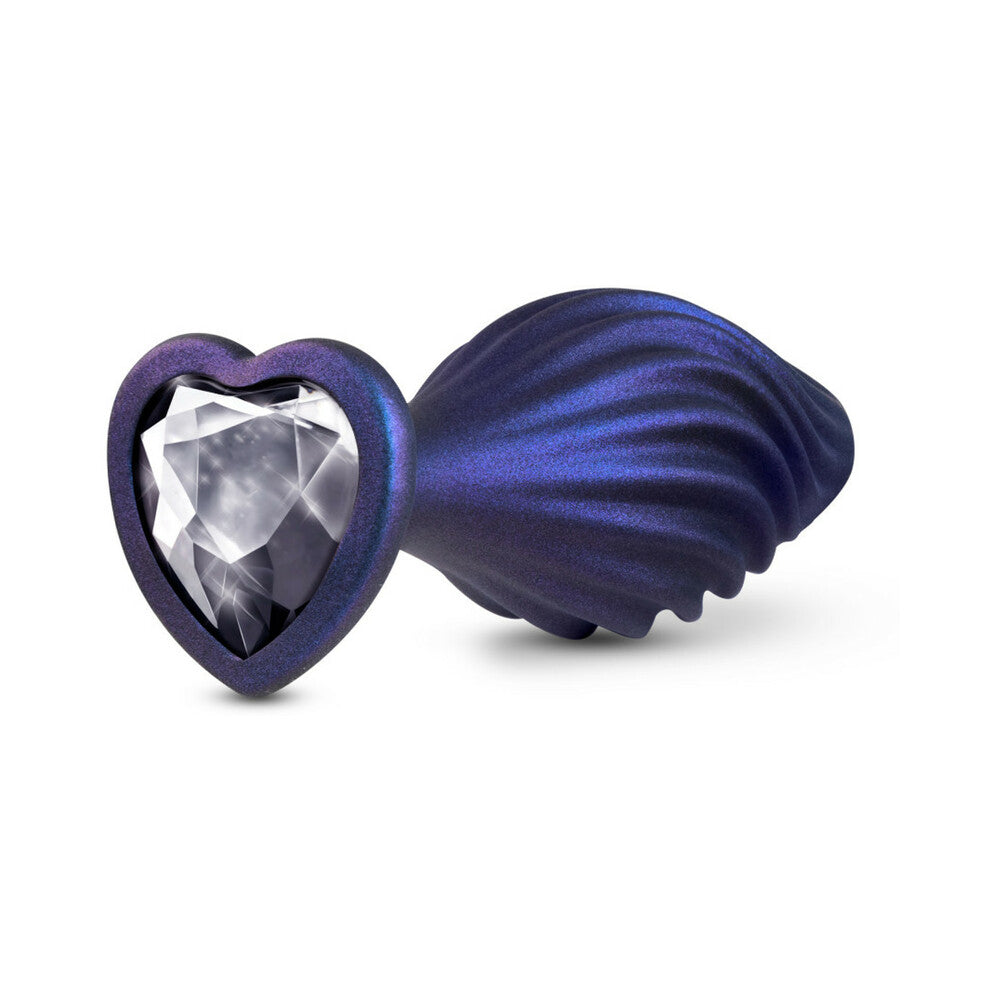 Anal Adventures Matrix Silicone Swirling Bling Plug Sapphire-3