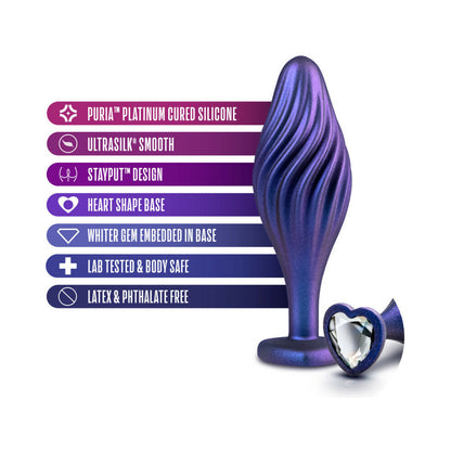 Anal Adventures Matrix Silicone Swirling Bling Plug Sapphire-4
