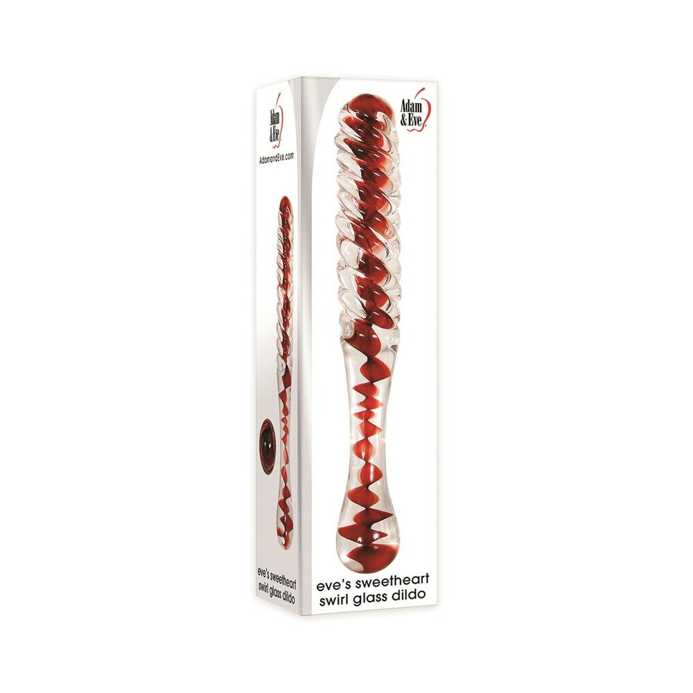 Adam & Eve Eve's Sweetheart Swirl Glass Dildo-0