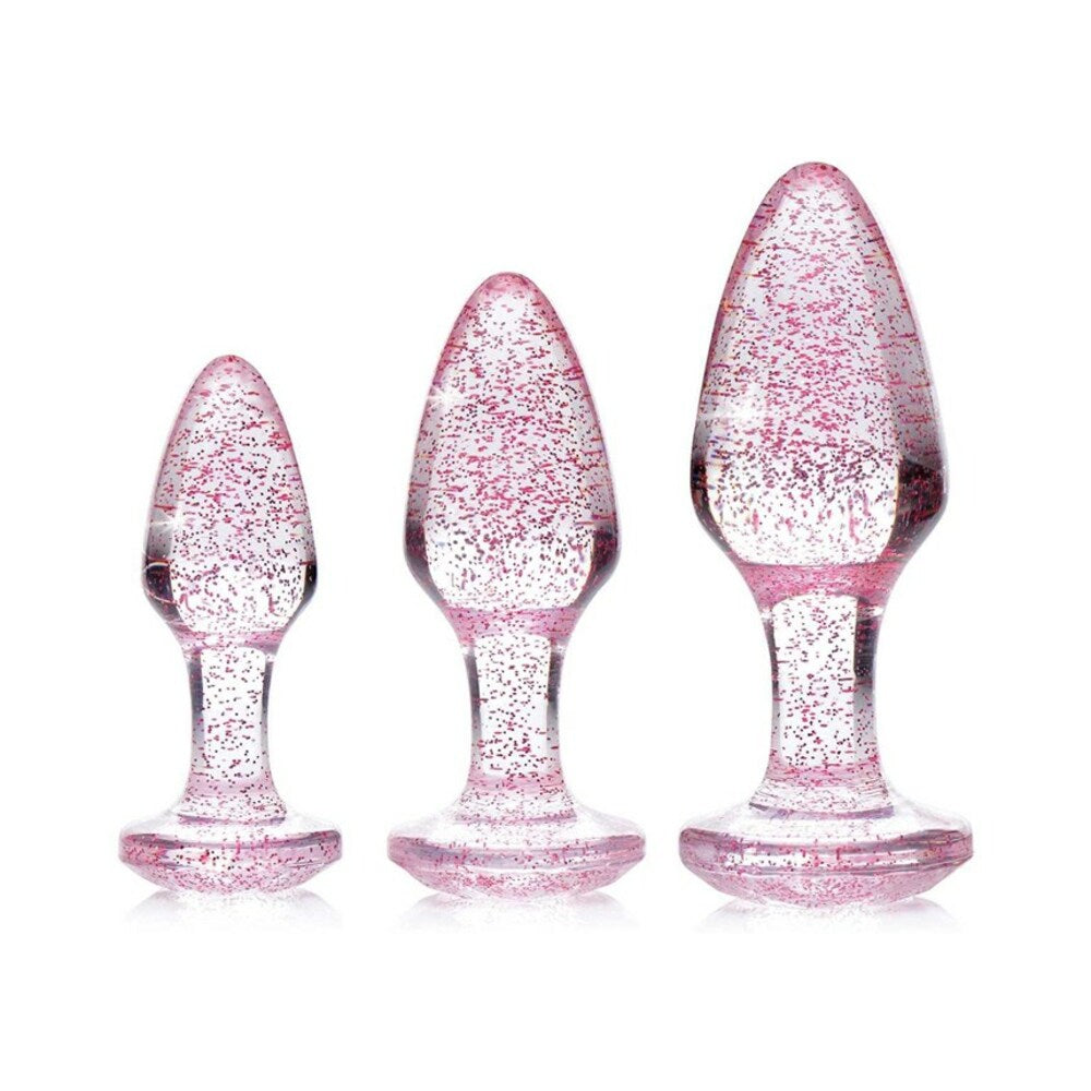 Adam & Eve Glitter Gem Butt Plug Set Pink-1