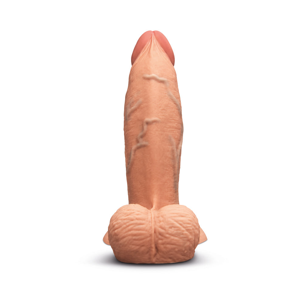 b-Vibe Slipskin Realistic Silicone Dildo 7 in. Girthy Mocha-1