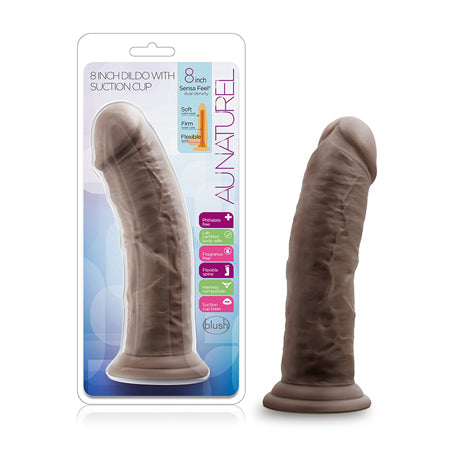 Au Naturel 8 in. Posable Dual Density Dildo Brown-0