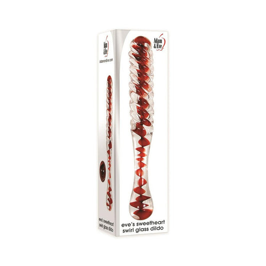 Adam & Eve Eve's Sweetheart Swirl Glass Dildo-0